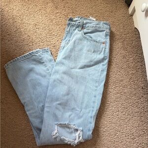 Levi’s Low Pro Straight Light Blue Distressed Women Jeans
